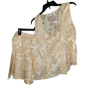 Victorias Secret Size XL Pajama Set Butter Yellow Cottage Coquette Fairy Vintage